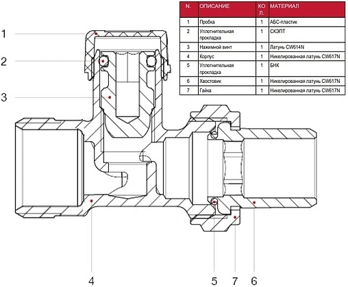 Вентиль запорный прямой ½&quot;к x ½&quot;н Itap 2970012