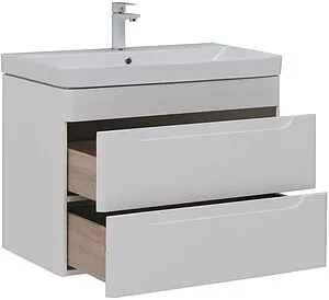 Тумба-умывальник подвесная Aquanet София 80 белый глянец 00274002+11080-KL, 4