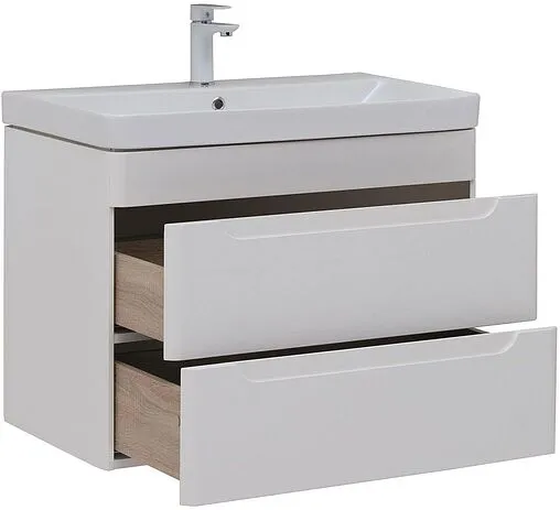 Тумба-умывальник подвесная Aquanet София 80 белый глянец 00274002+11080-KL