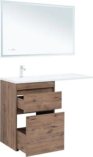 Тумба-умывальник напольная Aquanet Токио 120 R дуб веллингтон 00333648+00235500