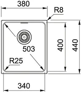 Мойка кухонная Franke Kubus KBG 110-34 серый камень 125.0023.835 Мойка кухонная Franke Kubus KBG 110-34 серый камень 125.0023.835, 2