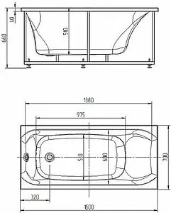 Ванна акриловая Aquatek Альфа 150х70 с каркасом (разборный) ALF150-0000038, 2