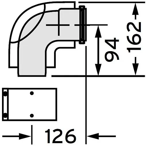 Колено для дымохода Ø 60/100мм ∠ 87° с ревизией Vaillant 303916