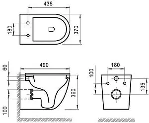 Комплект 5 в 1 BelBagno Sfera-R BB046CHR/BB2111SC/BB002-80/BB014-SR-BIANCO с кнопкой белый глянцевый, 3