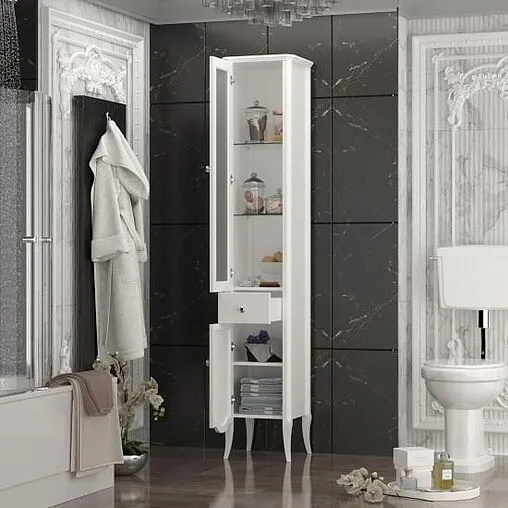 Шкаф-пенал напольный Opadiris Брунелла 38 L белый матовый 00-00004341