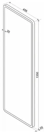 Зеркало с подсветкой Continent Loren Led 45.5x135 белый ЗЛП430