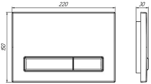 Клавиша смыва для унитаза Bas ИУ00007 черный матовый