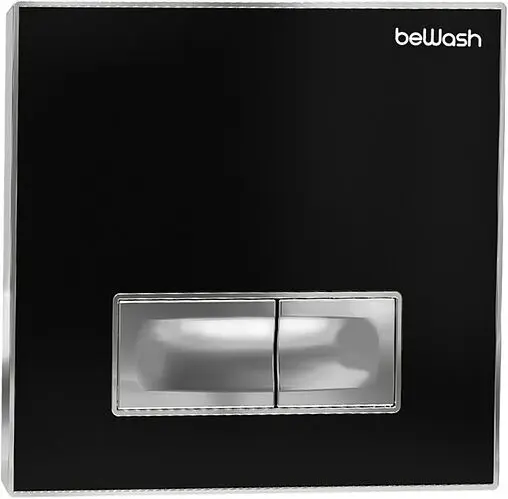 Клавиша смыва для унитаза beWash Vago P05BC 500RZVP0500SYC000001 кнопки/хром глянцевый, панель/стекло черный