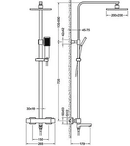 Душевая система с термостатом для ванны Timo Tetra-thermo золото матовое SX-0169/17, 2