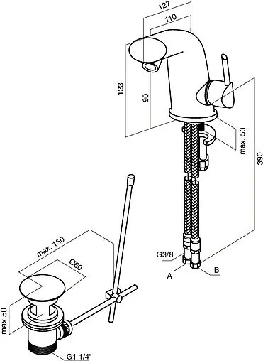 Смеситель для биде Am.Pm Awe хром F1583100 Смеситель для биде Am.Pm Awe хром F1583100