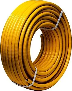 Труба гофрированная из нержавеющей стали отожженная Kofulso 20мм в желтой оплетке 20ПМ на отрез Труба гофрированная из нержавеющей стали отожженная Kofulso 20мм в желтой оплетке 20ПМ на отрез, 2