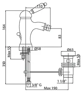 Смеситель для биде Cezares Venezia бронза/белый VENEZIA-BSM1-02-Bi Смеситель для биде Cezares Venezia бронза/белый VENEZIA-BSM1-02-Bi, 2