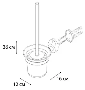 Ёршик для унитаза Fixsen Europa хром FX-21813, 3