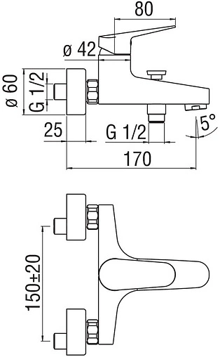 Смеситель для ванны Nobili Blues хром BS101110/1CR