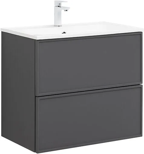 Тумба-умывальник Aquanet Арт 75 ясень графит 00329064+00318925