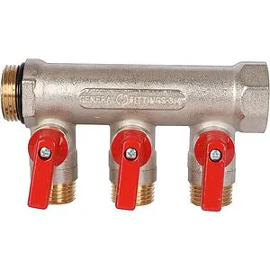 Коллектор запорный проходной 3 отвода красный ¾"в/н x ½"н Stout SMB 6210 341203 Коллектор запорный проходной 3 отвода красный ¾"в/н x ½"н Stout SMB 6210 341203, 4