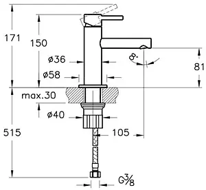 Смеситель для раковины VitrA Origin чёрный матовый A4255536 Смеситель для раковины VitrA Origin чёрный матовый A4255536, 2