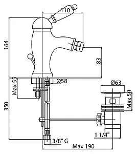Смеситель для биде Cezares Vintage золото VINTAGE-BSM1-03/24-Sw Смеситель для биде Cezares Vintage золото VINTAGE-BSM1-03/24-Sw, 2