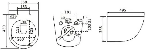 Комплект 5 в 1 Lemark Peneda+ Bit+Glazer White 100801427 с кнопкой Bit 9801005 хром глянцевый