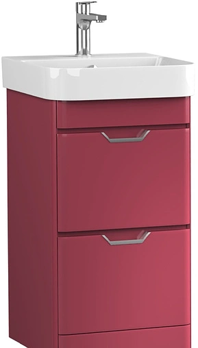 Тумба-умывальник напольная ISVEA Fonte 48 красный 21USS105048I+10SQ50048SV