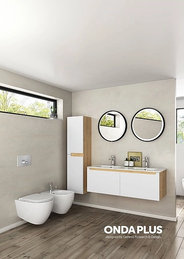 Тумба-умывальник подвесная ISVEA Onda Plus 120 белый/дуб 21OPS063120I+10SL50121SV