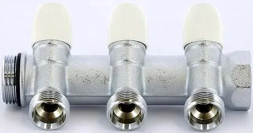 Коллектор регулирующий проходной 3 отвода 1&quot;в/н x ½&quot;н Tiemme MAXIMA 1860021