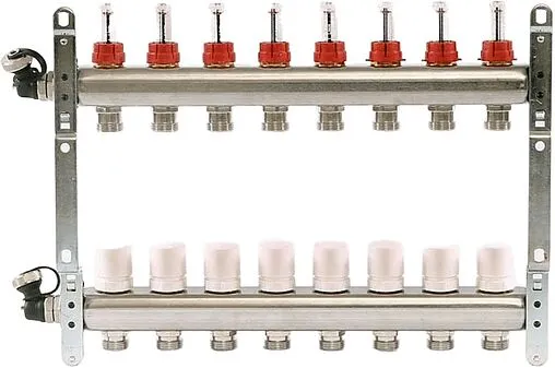 Группа коллекторная с расходомерами 8 отводов 1&quot;в/в x ¾&quot;ек Uni-fitt 450I4308