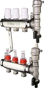 Группа коллекторная с расходомерами 3 отвода 1&quot;в/в x ¾&quot;ек Valtec VTc.589.EMNX.0603, 1