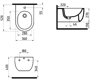 Биде подвесное Bien Vokha черный MDBA05201VD1B9000 Биде подвесное Bien Vokha черный MDBA05201VD1B9000, 2