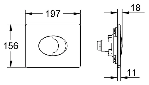 Клавиша смыва для унитаза Grohe Skate Air 38506000 хром глянцевый