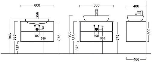Тумба под умывальник подвесная Kerama Marazzi Plaza Modern 80 белый PL.M.80.2\WHT