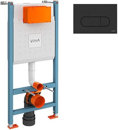 Инсталляция для подвесного унитаза Set 3 в 1 VitrA Core 800-1874 с кнопкой черный матовый