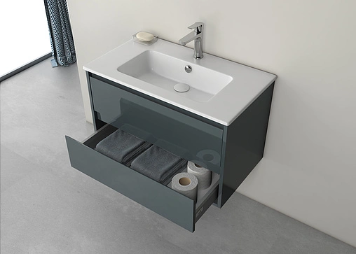 Тумба-умывальник подвесная ISVEA Pro 60 антрацит 21MGS019060I+10SL50061SV