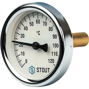 Термометр биметаллический Stout 63мм 120°С гильза 50мм ½&quot; SIM-0003-635015, 2