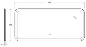 Зеркало с подсветкой Cezares Stylus 150x70 с подогревом CZR-SPC-STYLUS-1500-700-TCH-WARM Зеркало с подсветкой Cezares Stylus 150x70 с подогревом CZR-SPC-STYLUS-1500-700-TCH-WARM, 2