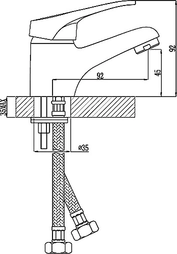 Смеситель для раковины Rossinka хром B35-11