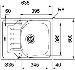 Мойка кухонная Franke Onda Line OLL 611-63 декор нержавеющая сталь 101.0607.159 Мойка кухонная Franke Onda Line OLL 611-63 декор нержавеющая сталь 101.0607.159, 2