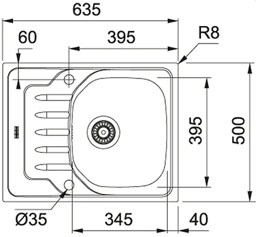 Мойка кухонная Franke Onda Line OLL 611-63 декор нержавеющая сталь 101.0607.159