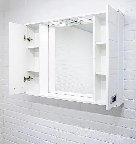 Шкаф-зеркало Домино Cube 90 белый DC5012HZ