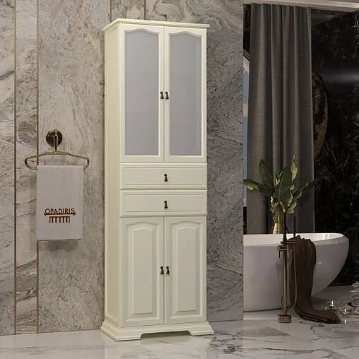Шкаф-пенал напольный двухстворчатый Opadiris Риспекто 60 слоновая кость 00-00005842