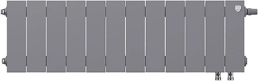 Радиатор биметаллический 12 секций нижнее правое подключение Royal Thermo PianoForte VD 200 Silver Satin RTPSSVDR20012