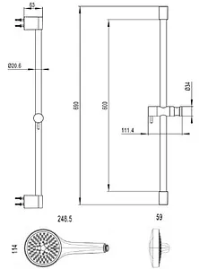 Душевая стойка Villeroy&Boch Embrace хром TVS1086000261, 2