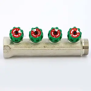 Коллектор регулирующий проходной 4 отвода 1&quot;в/н x ½&quot;к Tiemme RUBINO 1840004, 3