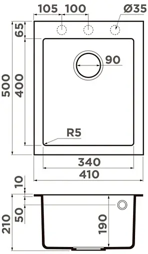Мойка кухонная Omoikiri Bosen 41-BL черный 4993141
