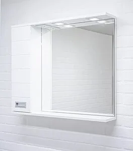 Шкаф-зеркало Домино Cube 80 L белый DC5010HZ, 4