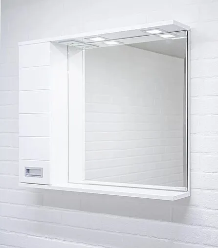 Шкаф-зеркало Домино Cube 80 L белый DC5010HZ