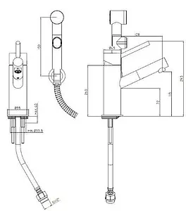 Смеситель для раковины с гигиеническим душем Paffoni Birillo хром BI069CRD Смеситель для раковины с гигиеническим душем Paffoni Birillo хром BI069CRD, 2