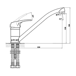 Смеситель для кухни Gross Aqua Base хром 3210258C-G0110, 2