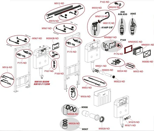 Инсталляция для подвесного унитаза AlcaPlast Sadromodul AM10⅛50-001