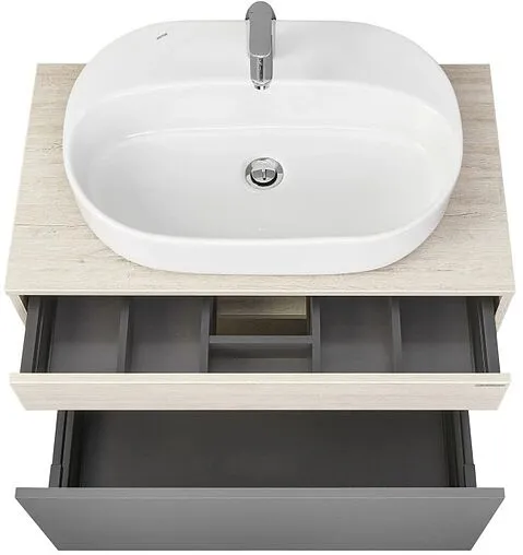 Тумба-умывальник подвесная Aquaton Лофт Урбан 80 графит/орегон 1A2476K5LQX60